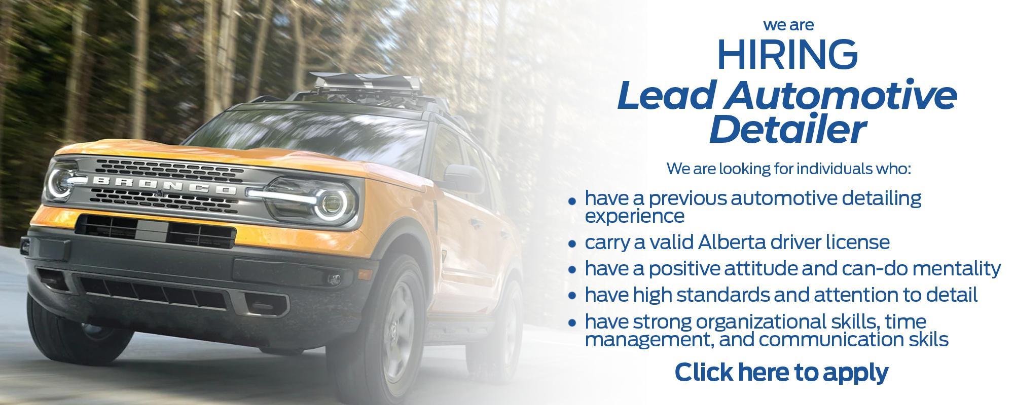 Lead Automotive Detailer Job Listing Lead Automotive Detailer Job Listing